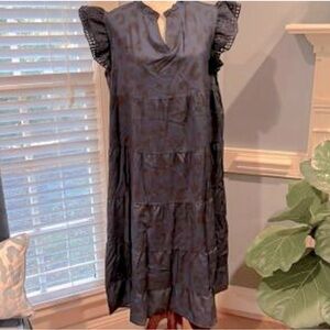 Leopard print tiered ruffled dress. Sz 2X